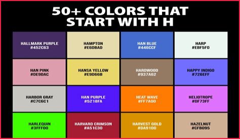 What color has the letter H in it?